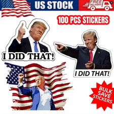 100pcs Trump I Did That Stickers Funny Gas Pump Meme Waterproof Vinyl Decal Us