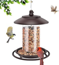 Bird Feeders for Outdoors, Hanging Metal Bird Feeder for Outside with Acrylic