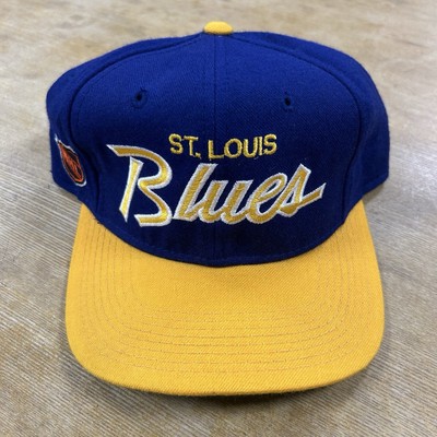 Vintage St Louis Blues NHL Sports Specialties Script Two Tone Hat Cap Size 7 1/4