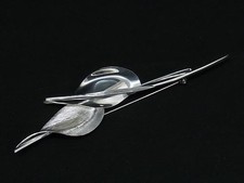 RARE DIOR VINTAGE SV925 LEAF PIN BROOCH ACCESSORY SILVER GA8509