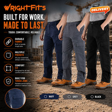 Mens Work Cargo Trousers With Knee Pad Pockets Combat Working Pants Bottom 28-48