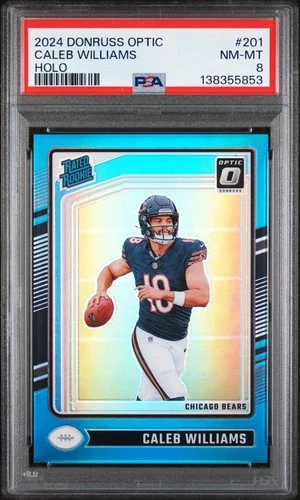 2024 PANINI DONRUSS OPTIC HOLO #201 CALEB WILLIAMS PSA 8