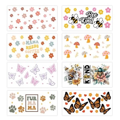 Customizable PVC Transfer Decal 8 Sheet For 16oz Glass Cups Easy Application