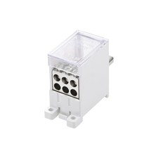 1 Inlet 6 Outlet DIN Rail Terminal Blocks 125A Max Input Distribution