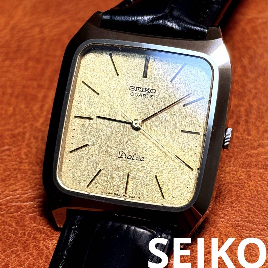 Seiko Dolce 5931-5260 Vintage Quartz Square Watch Steel Case 29mm
