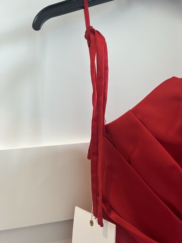 $598 Mac Duggal Women's Strapless Ruched High Low Gown, Size 8 Red NEW - Picture 9 of 13