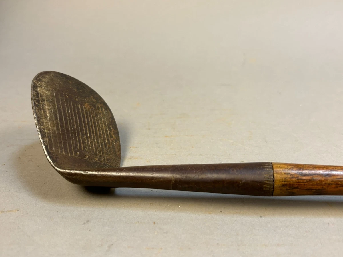 VTG A.G. Spalding Bros Putter Golf Club RH Simulated Wood Steel Shaft Leather