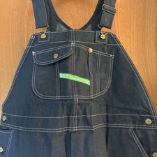 KEY Imperial Dark Blue Denim Bib Overalls Size 46 x 29 Diamond Back NWT