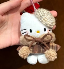 Hello Kitty Plush Fabric Bag Charm Hat Coat Keychain Backpack Fob SALE HELPS CAT