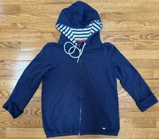 Tommy Hilfiger Full Zip Lightweight Navy Blue Hoodie Sweatshirt Women's S