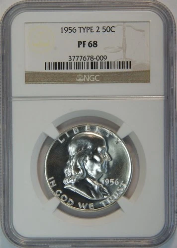 1956 Franklin Silver Half Dollar Proof Type 2 PF 68 NGC 50C US COIN