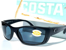 NEW Costa Del Mar Fisch BLACKOUT POLARIZED Gray Lens 580P Sunglass FS 01 OGP