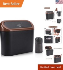 Leakproof Mini Car Trash Can with Lid - Compact Organizer for Any Vehicle