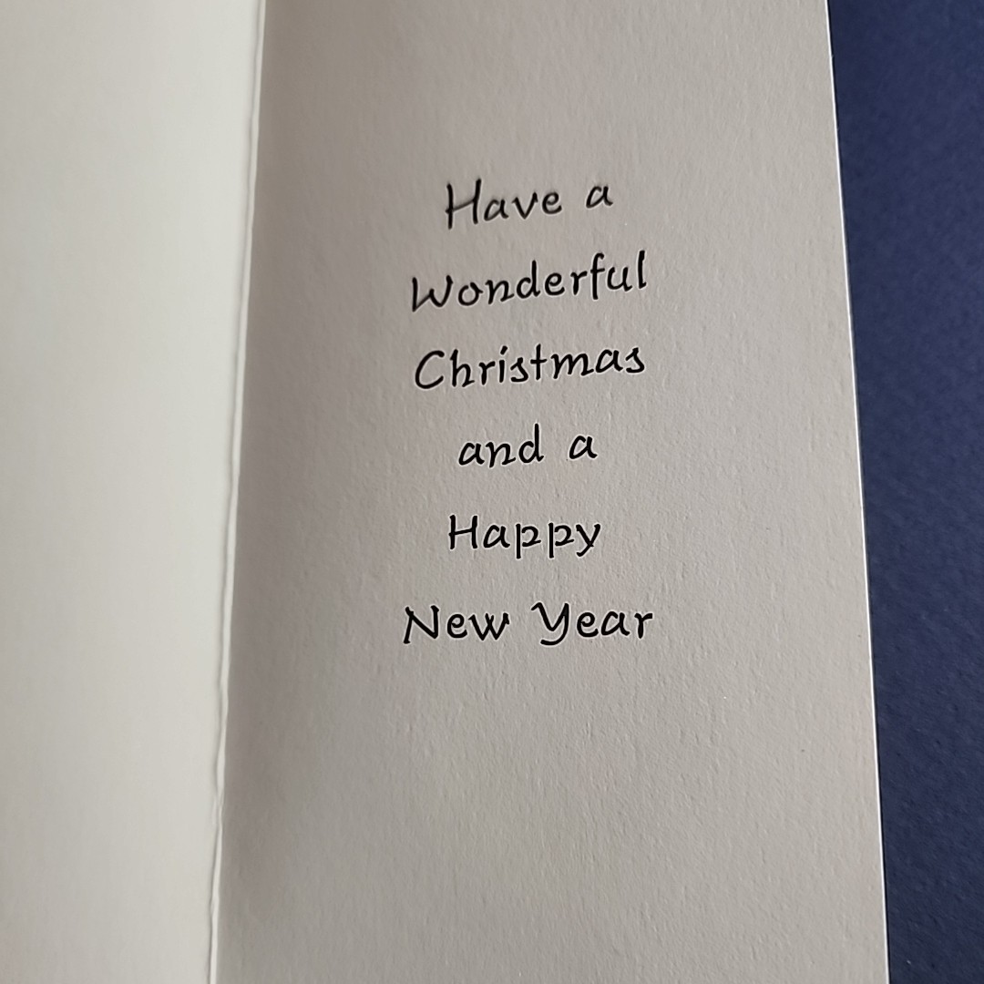 Hallmark Slim Jim USA Xmas Greeting Card Pretty Lady Girl  Lit Tree Glitter Read