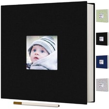 Photo Album Self Adhesive Scrapbook for 4x6 5x7 8x10 11"x10.6" 40Pages, Black