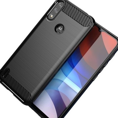 HURTEL CARBON CASE COVER FÜR MOTOROLA MOTO E7I POWER SCHUTZ FLEXIBEL