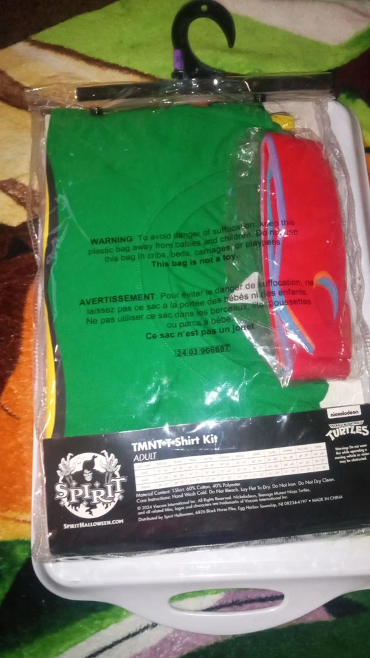 Kit Camisa Disfraz Tortugas Ninja Adolescentes Mutantes Nickelodeon Adulto XXL.Las 4 Máscaras Foto 3 de 3