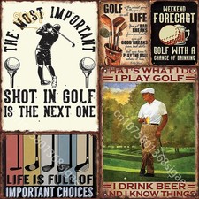 Golf Tin Metal Signs Home D cor 8x12 Retro for Golf Course Bar Club Wall Decor