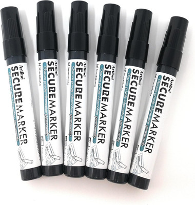 Secure Marker Redacting Pen, (6-Markers) Perfect for Blacking Out Private Inform