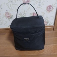 PRADA Nylon Vanity Pouch Black Cosmetic Bag | USED