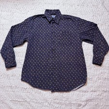 VTG retro grunge geometric Classics 90s Patterned Button-Up Men  s Medium