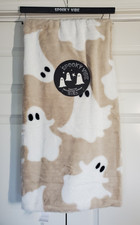 Halloween Faux Fur Blanket Spooky Vibes Ghost Throw Blanket 50" x 60" NEW