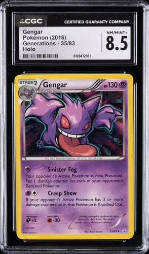 2016 POKEMON GENERATIONS HOLO #35/83 GENGAR CGC 8.5