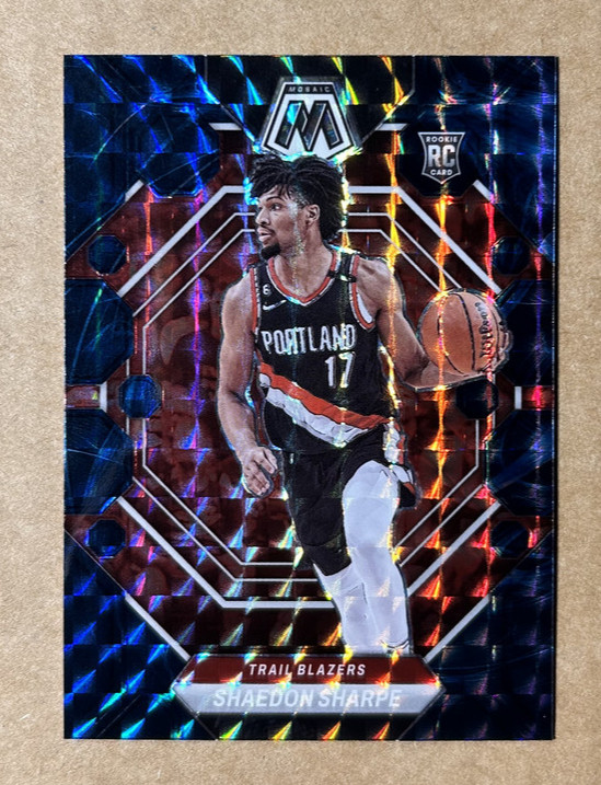 2022-23 PANINI MOSAIC SHAEDON SHARPE GENESIS RC ROOKIE TRAILBLAZERS SSP #213