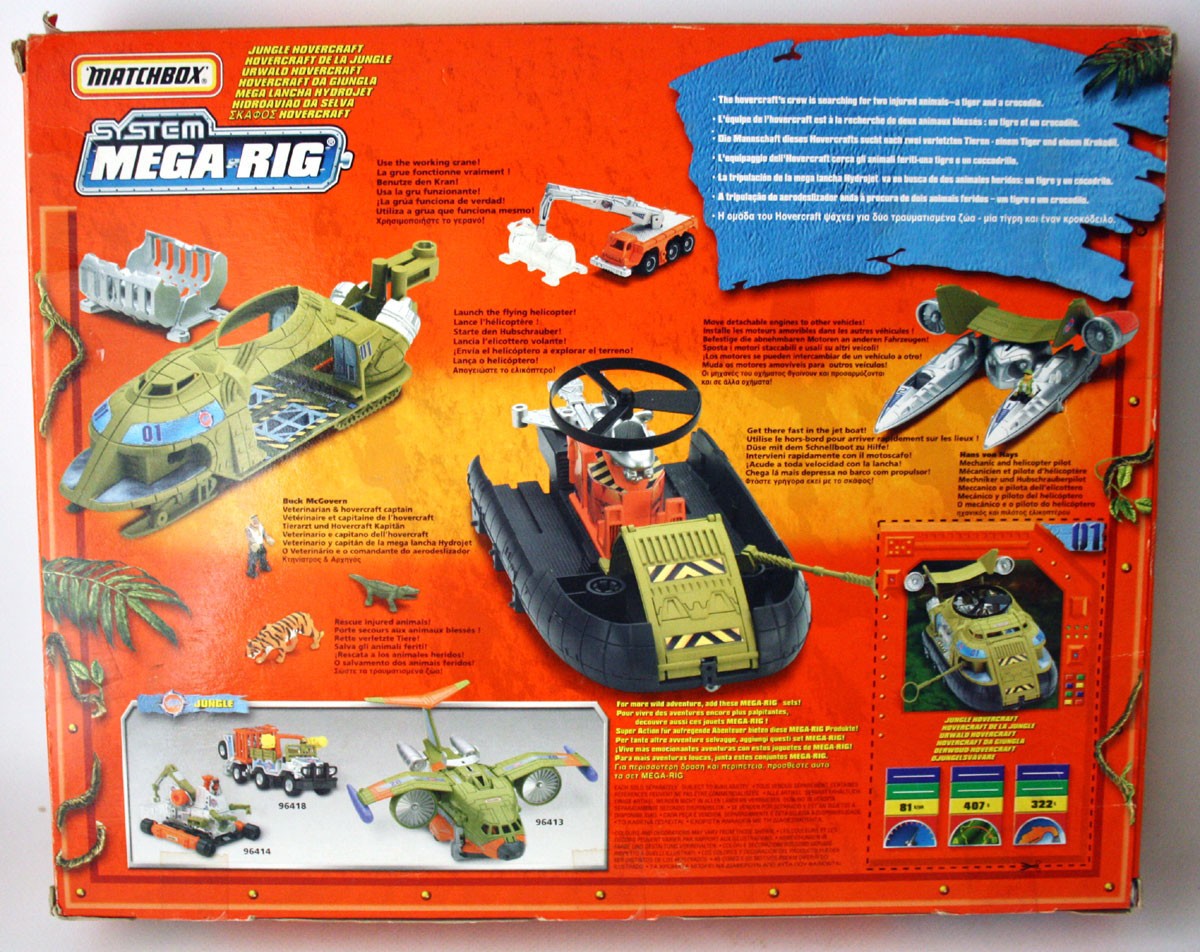RARE VINTAGE 1999 MATCHBOX MEGA RIG JUNGLE HOVERCRAFT PLAYSET