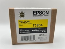 Genuine Epson T5804 Yellow Ink Cartridge for Stylus Pro 3800 3880 - 80ml Expired