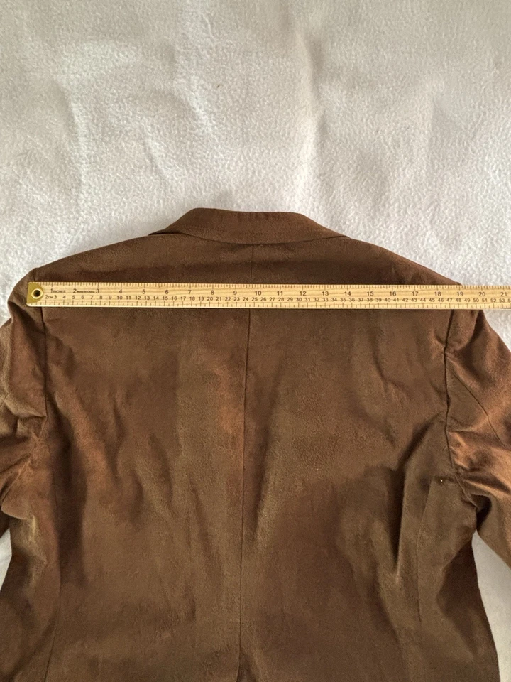 Blazer de gamuza marrón SAKS FIVE AVENUE para hombre 40-42 2 botones chaqueta de abrigo deportivo Foto 3 de 4