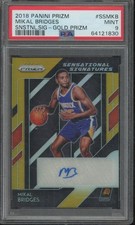 2018-19 Panini Prizm MIKAL BRIDGES RC Auto Sensational GOLD /10 PSA 9 JMP12