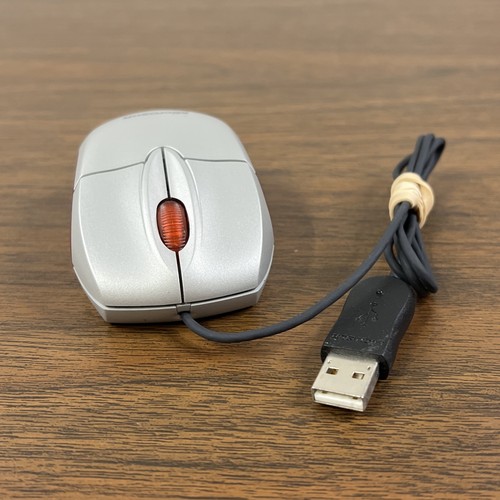 Microsoft 1020 Notebook Laptop Optical Mouse USB Wired Silver/Red - Picture 4 of 7