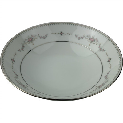 Noritake Fairmont Round Vegetable Serving Bowl VTG 8'' Pink Floral Platinum Japan