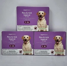 Amazon Basics ~ Flea & Tick Topical Treatment ~*Large Dogs*~ 3 Tubes per Box