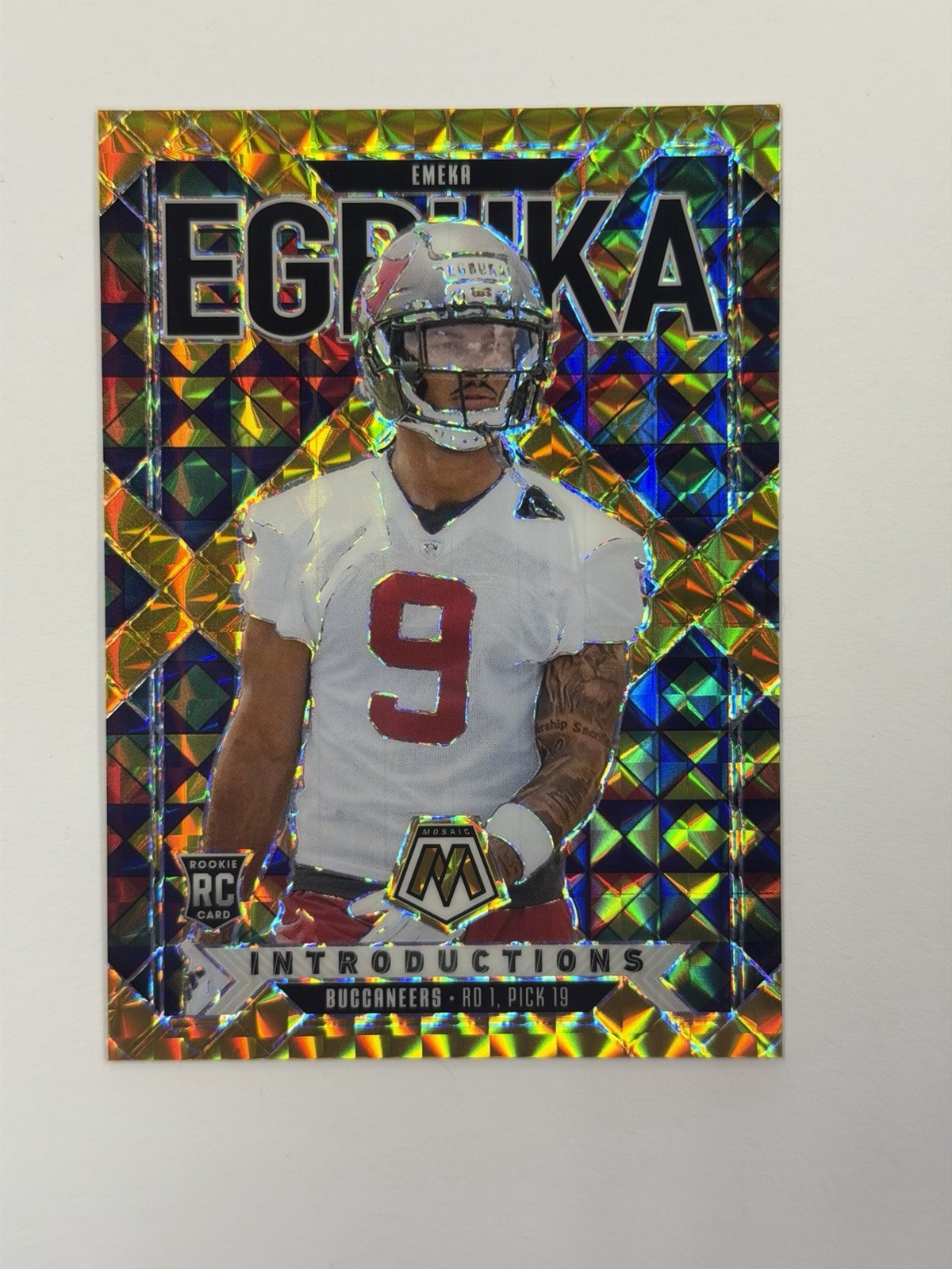 2025 Mosaic Football Emeka Egbuka Gold Introductions/10 Buccaneers