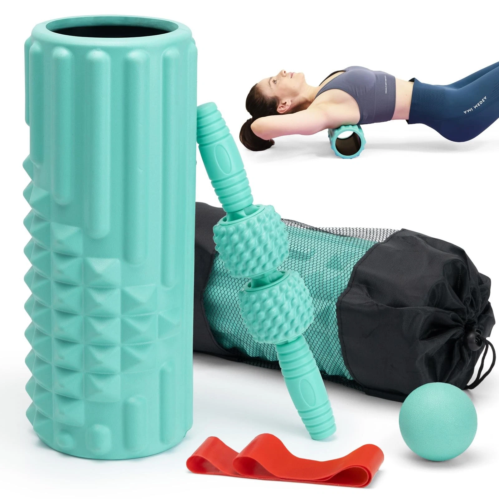 5 in 1 Foam Roller Set, High Density Fitness Exercise Foam Roller for Deep Ti...
