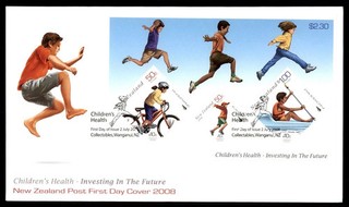 Nouvelle Zélande New Zealand FDC 2008 children's health investing in the future
