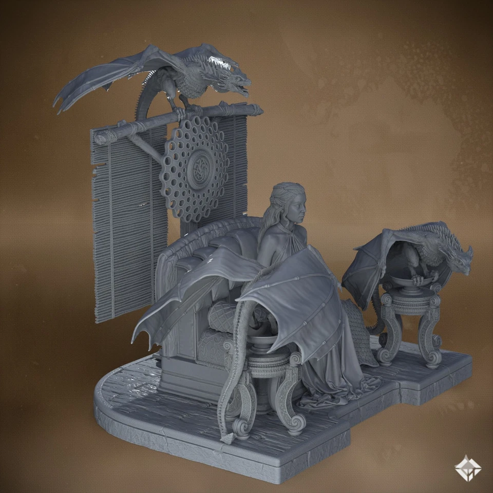 Daenerys Targaryen 3D Printed Figure, Unpainted Khaleesi Model Kit - Image 3 of 4