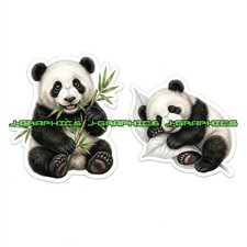 Panda Bear Vinyl Decal Sticker 2 Pack A