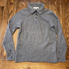 Neiman Marcus Mens 100% Cashmere Gray Collare...