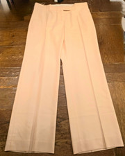Stella McCartney Women's Pale Peach Pleated Straight Leg Dress Pants EU 44