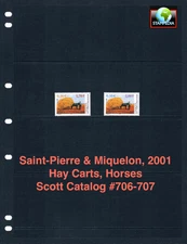 1/3 off $2.00 Scott Value - 2001 SPM ST PIERRE MIQUELON Horses Hay CV MNH NH UMM