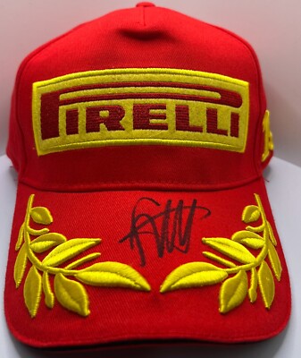 Sebastian Vettel signierte Pirelli Reifen Formel 1 F1 Podium Cap + Händler COA
