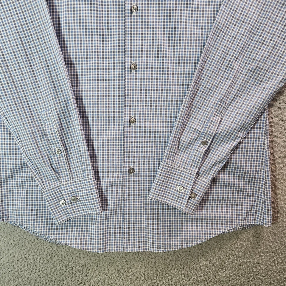 Boss Hugo Boss Dress Shirt Men 39 15.5 Slim Fit Long Sleeve Blue Black White - Image 2 of 4