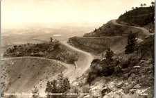 Braodmoor-Cheyenne Highway, Colorado RPPC (1940s) Switchbacks
