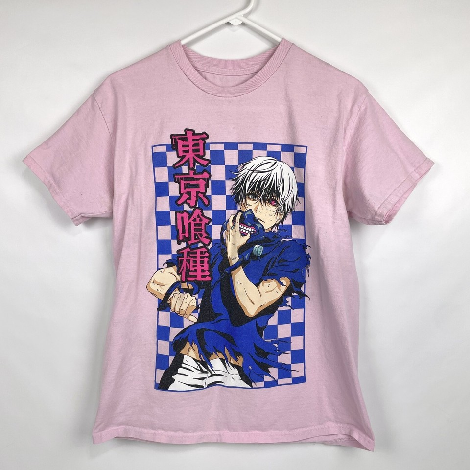Tokyo Ghoul Anime Pink T-Shirt Size M Unisex Graphic Tee Manga Merch