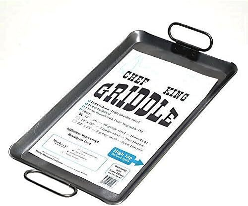Chef King 10 Gauge Steel Griddle, 12 Inch x 20 Inch，USA