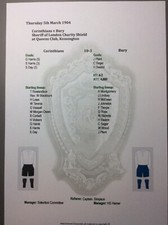 1904 Sheriff of London Charity Shield Corinthians v Bury matchsheet