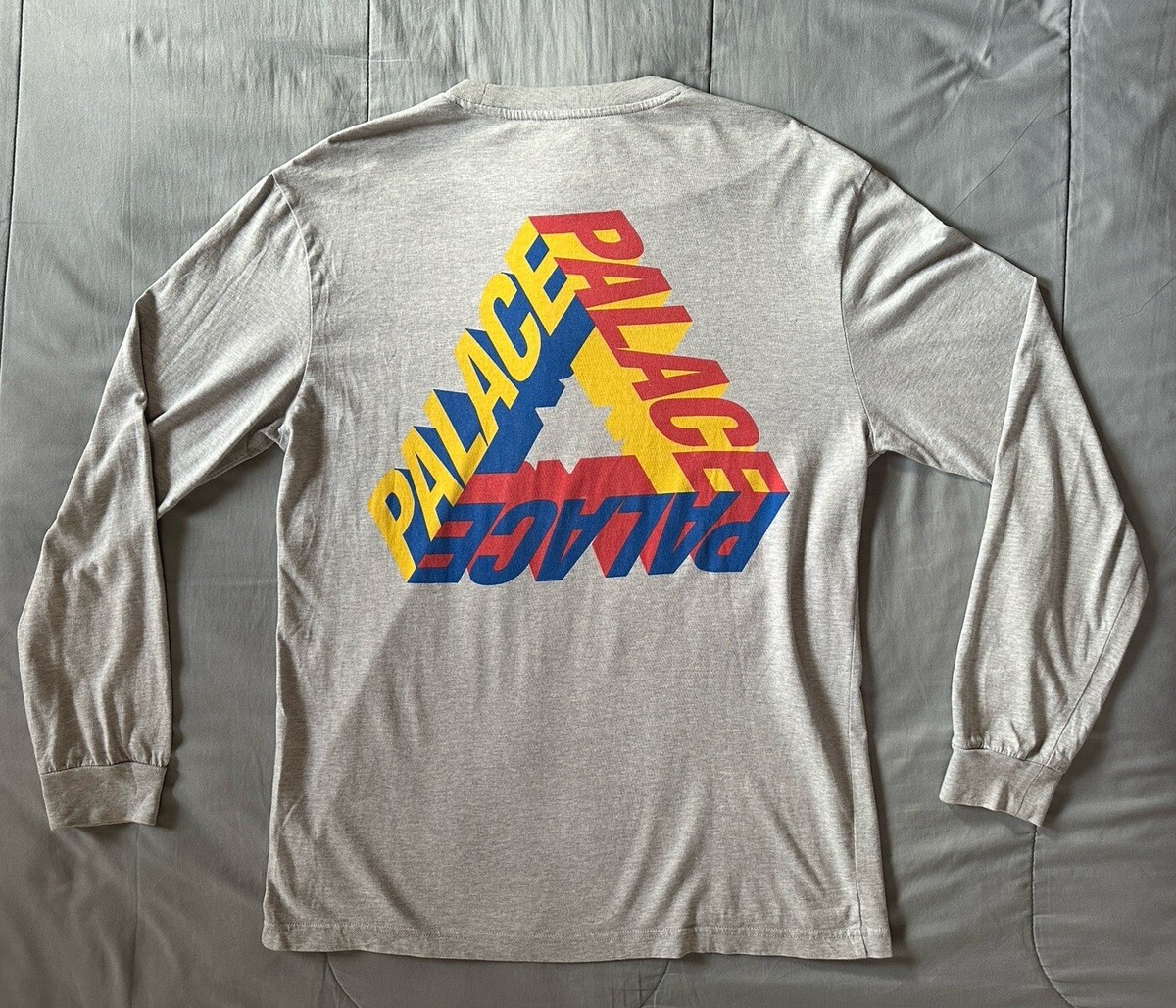 Palace 3D Tri Ferg Shirt Large Gray Long Sleeve Streetwear 